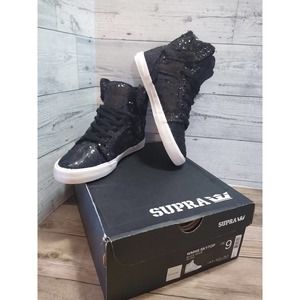 Women's Skytop Supras Size 9 Sparkly Black NIB